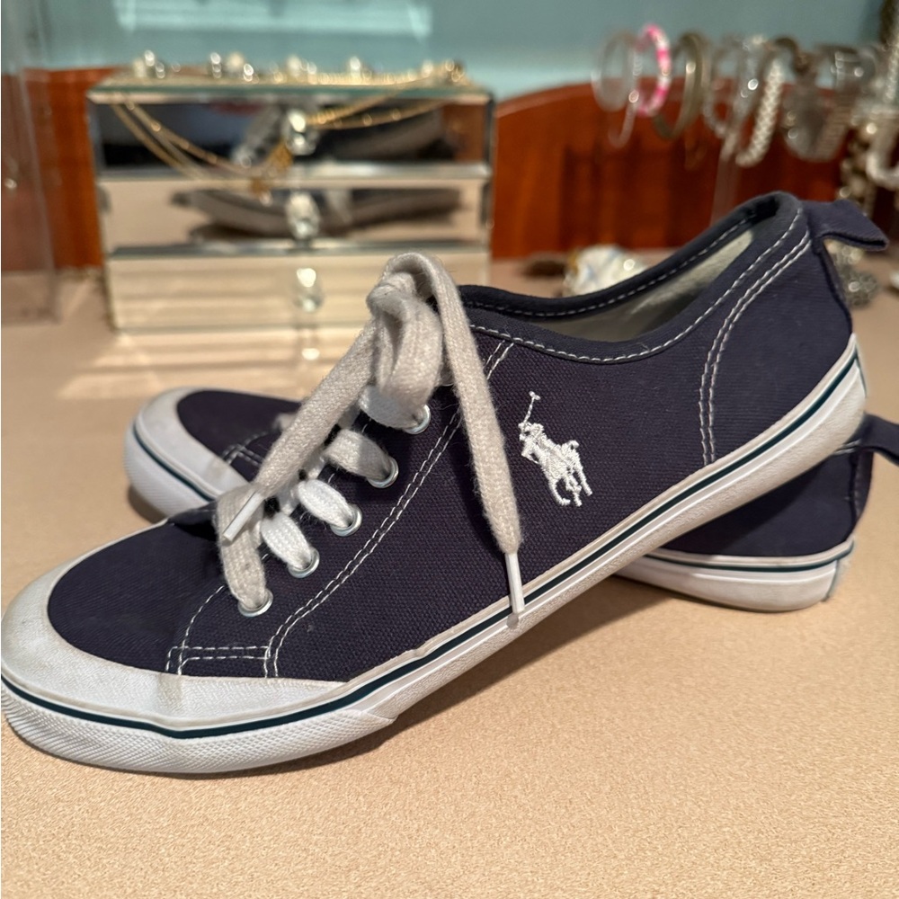 Polo Navy Canvas Sneakers with White Logo